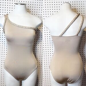 Summersalt |The Braided One Shoulder One Piece Swimsuit Sand Taupe Size 4